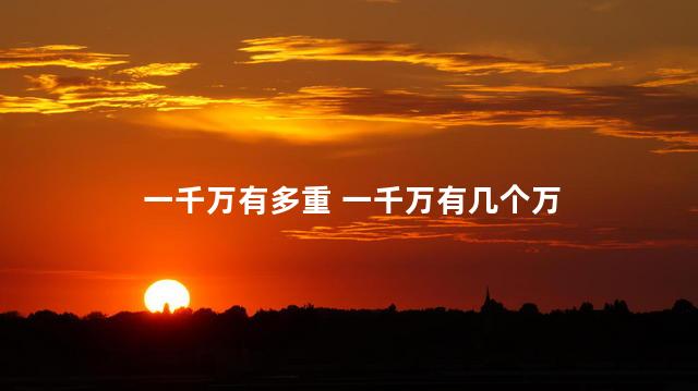 一千万有多重 一千万有几个万